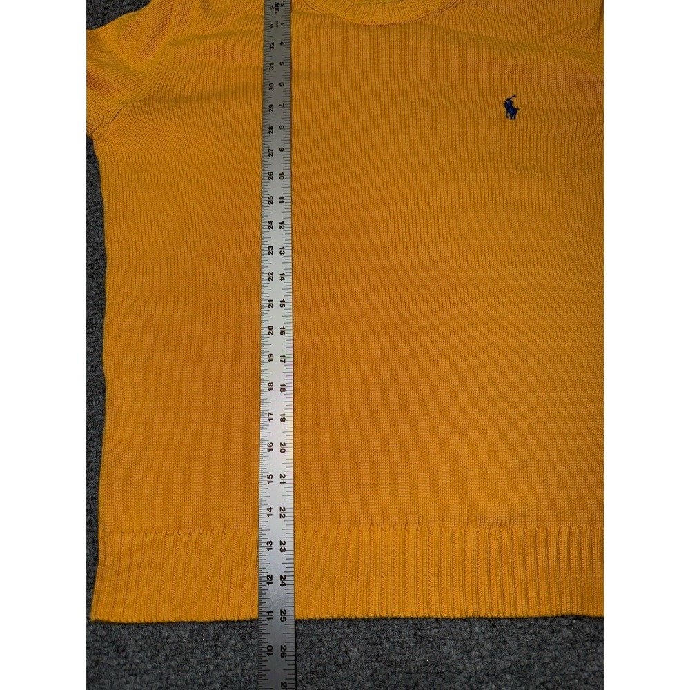 Polo Ralph Lauren Yellow Tight-Knit Crew Neck Pullover Sweater Men's M - Picture 6 of 7